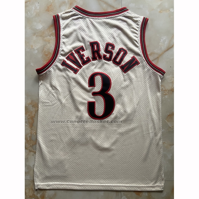 Maglia Philadelphia 76ers Allen Iverson No 3 Mitchell & Ness Bianco